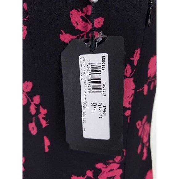 VERSUS VERSACE New 46 US 10 Strapless Floral-print Silk-crepe Mini Dress Black - Picture 13 of 15